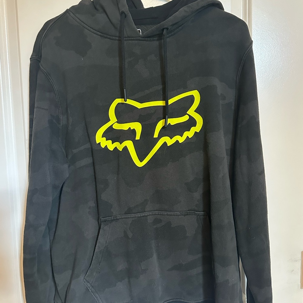 Fox Racing Black Hoodie with Yellow Logo